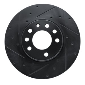 Chevrolet Meriva Brake Rotor (1) - Front Left - R1 Concepts - Drilled & Slotted - Black - `02-`08
